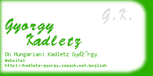 gyorgy kadletz business card